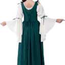 Spooktacular Creations Halloween Renaissance Costume Women, Renaissance Corset Dress, Plus Size Medieval Chemise for Cosplay (Green, S)