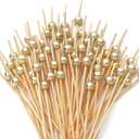 Cocktail Picks for Appetizers, Toothpicks for Appetizers, 200PCS Gold Cocktail Toothpicks for Drinks Fruit, Decorative Bamboo Skewers for Appetizer Charcuterie Food Sticks