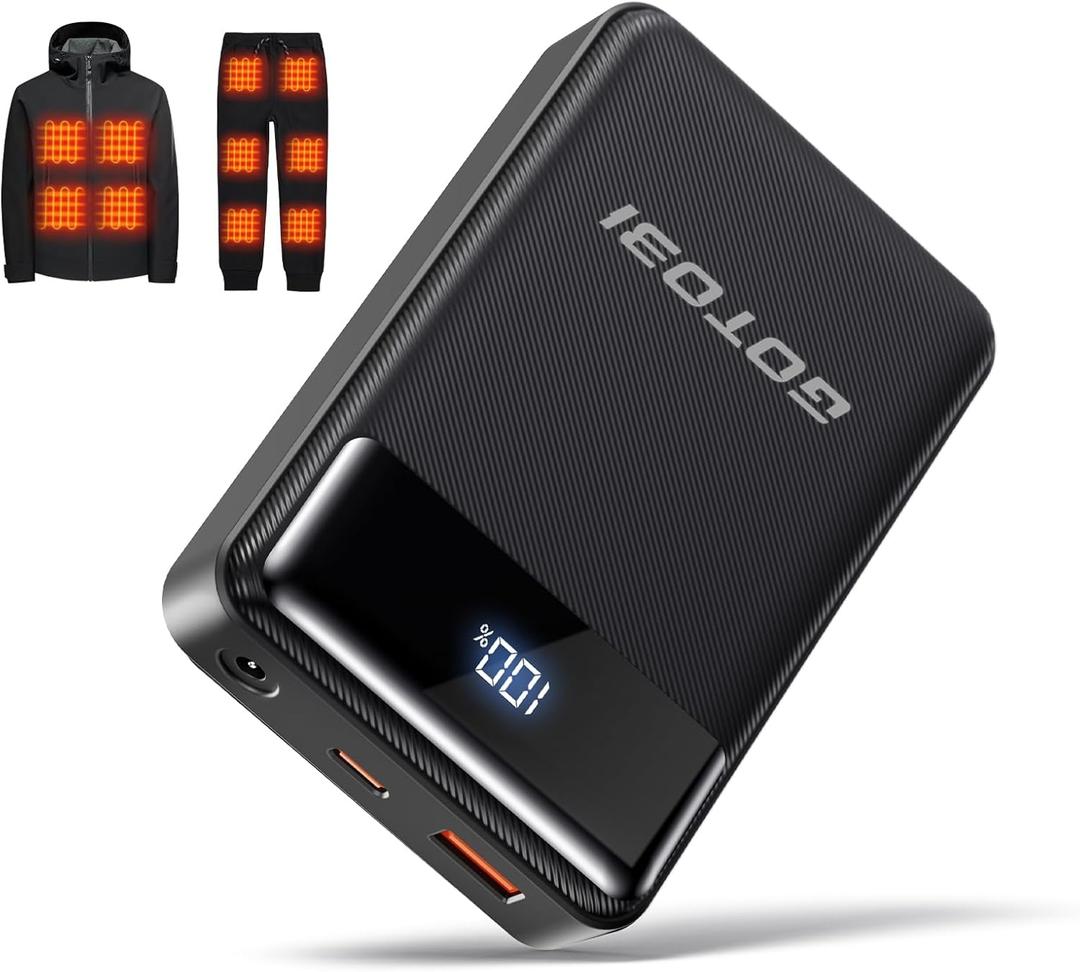 /   Heated Jacket Battery Pack - Heated Vest Battery Pack with LED Display and 2 Adapter Cables for Wulcea, ULUSERN, Genovega, and Other Outdoor Heating Coat