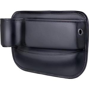 Premium Leather Car Seat Gap Filler Organizer, Cup Holder Gap Bag Storage Box with Non-Slip Design, Universal Fit for Central Console Higher than Seat, Multifunctional Console Side Pocket Accessories