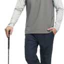 M MAELREG Quarter Zip Pullover Men Moisture Wicking Micro Fleece Performance Raglan Collarless Golf Sweatshirts for Men (Gray, M)