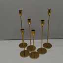 Gold Candle Holders Candlestick Holders for Taper Candles, Set of 6 Modern Decorative Candle Sticks Long Holder for Table Centerpiece, Wedding, Dinning, Party (Candles are not Included)