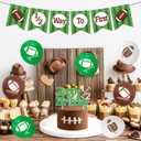 Football Half Birthday Decorations, Football Half Time Backdrop 1/2 Way to First Banner Glitter Paper Happy Birthday Cake Topper with Latex Balloons for Baseball Touchdown 6 Month Birthady Supplies