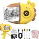 Instant Camera, Front Rear Dual Selfie Kids Camera with 1080P Videos, Holiday Birthday Gifts for Kids Age 3-12, Toddler Portable Travel Print Digital Camera Toy for 4 5 6 7 8 9 Year Boys Girls