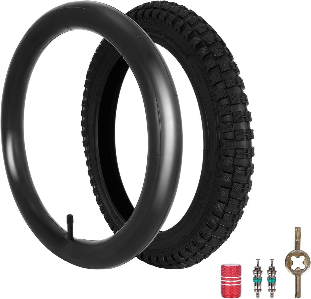 RUTU 16x2.4 Tire and Inner Tube Set, 16 Inch Bike Tires for Dirt Bike Kids Bicycles, 64-305 Tire Compatible with MX500 MX650, 16x2.40