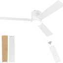 GESUM Flush Mount Ceiling Fan with Lights, 52" Low Profile Ceiling Fans with Remote Control, Dimmable, Quiet DC Motor, Reversible, Outdoor Ceiling Fans for Patios Bedroom Kitchen Porch