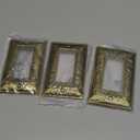 4-Pack Decorator Outlet Cover Plate, Paisley Pattern Decorative Switch Plates and Outlet Covers, Antique Brass Metal Wall Plates for Electrical Outlets, Receptacle, GFCI Outlet, Dimmer Switch