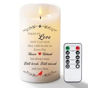 Homemory Memorial Candle Bereavement Sympathy Gifts for Loss of Loved One, Real Wax LED Candle with Remote Memorial Gifts for Loss of Mother Loss of Father in Memory of Loved One Remembrance Gift