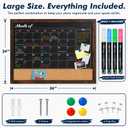 GOTIDEAL Chalkboard Calendar 24"x 18" Magnetic Chalk Calendar for Wall