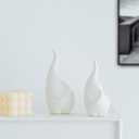 Ceramic Elephant Figurines with Trunk Up,Ring Holder,Elephant Statue African Home Decor,A Pair of Small Lucky Sculpture,Ideal for Gifts Women,Valentine Decor and Christmas (White)