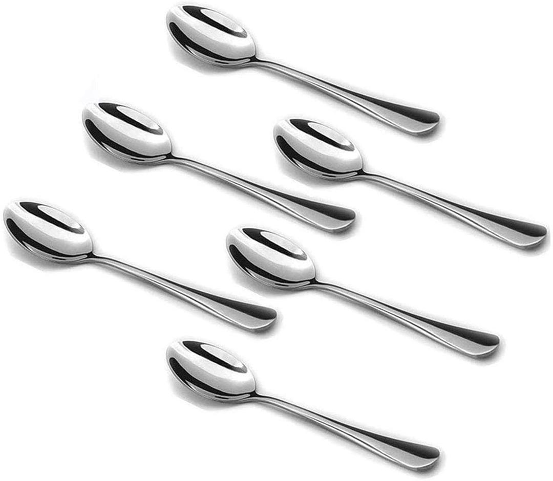 Wesdxc56 Demitasse Espresso Spoons, Mini Coffee Spoon, 4.7 Inches Stainless Steel Small Spoons for Dessert, Set of 6 (Silver)