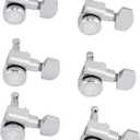 Fender Locking Tuners for Right-Handed Electric Guitar, Stratocaster and Telecaster Guitar Tuners, Polished Chrome, Set of 6