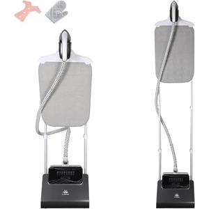 1500W Standing Clothes Steamer with Adjustable Ironing Board, 90 Min Steam Time, 8 Steam Levels, 2.5L Tank - Professional Garment Steamer