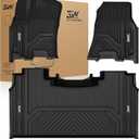 3W Floor Mats Fit for Dodge Ram 1500 Crew Cab 2025-2026(with Rear Under-Seat Factory Storage Bucket Seat), TPE All Weather Custom Fit Floor Liner for Ram 1500 Accessories Car Mats, Black