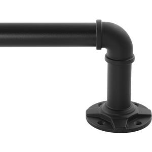 ZKL Black Industrial Curtain Rod, 1 Inch Diameter, 120-240 Inch, Adjustable, Wall/Ceiling Mounted, 30 Lbs Weight Capacity
