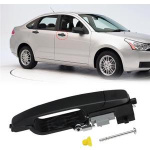 Moonlinks Compatible with Ford Focus 2008 2009 2010 2011 Exterior Door Handle, Front Right Passenger Side Replaces 8S4Z-5422404-AA, Cap w/o Keyhole 8S4Z-5422088-AA, Bracket 8S4Z-5426684-B Matte Black