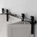 5FT Sliding Barn Door Hardware Kit,Barn Door kit for 4 Closet Door,Heavy Duty Exterior barn Door Hardware kit