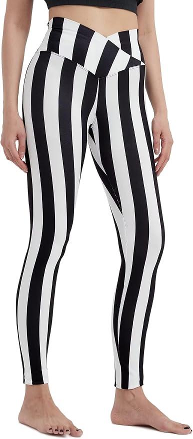 sissycos Women's Christmas Halloween Crossover Leggings High Waisted Buttery Soft Printed Tights 27", Size S