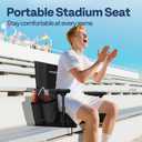 VIVOHOME Stadium Seat with Back Support and Cushion, Portable Bleacher Chair with Cup Holder and Shoulder Strap, Comfortable for Various Sports Events, Black