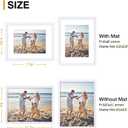 decorUhome 8.5 by 11 Picture Frame, Display Pictures 6x8 with Mat or 8.5x11 without Mat, Wall & Tabletop Display Certificate Frame, White, 1 Pack