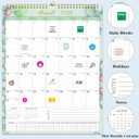 4 x Gannyfer 2026 Calendar, 14" x 11" Floral 2026 Wall Calendar, 18 Months from Oct. 2025 to Mar. 2027, Magnetic Fridge Calendar, Perfect for Home, School, Office (3 Stickers Included) (colorful)