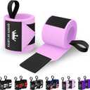 TECEUM Weightlifting 18" & 12" Wrist Wraps with Thumb Loop  Heavy Duty Wrist Workout Braces for Men and Women  Ideal for Powerlifting, Strength Training, Bodybuilding (Pink)