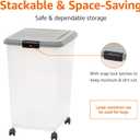 Amazon Basics Airtight Pet Food Storage Container with Scoop, BPA Free, Removable Wheels, 69 QT, Gray