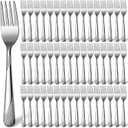 Minatee 100 Pcs Metal Dinner Forks Bulk Set 6.9 Inches Stainless Steel Forks Silverware Mirror Polished Reusable Cutlery for Home Kitchen Restaurant Catering and Commercial Use