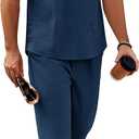 COOFANDY Mens 2 Pieces Cotton Linen Sets Short Sleeve Casual Henley Shirt Summer Beach Pants Lounge Vacation Outfits Set (X-Large, Blue)