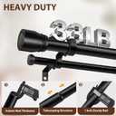 Heavy Duty Double Curtain Rod 32-48 Inch Length, 1 Inch Adjustable Matte Black Double Curtain Rod with Brackets, Long Double Curtain Rod for Windows Sliding Door (Black, 32-45", 1 PCS)