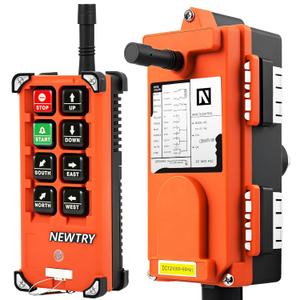 NEWTRY 8 Buttons Wireless Crane Remote Control 12V Industrial Channel Electric Lift Hoist Wireless Switch Transmitter Receiver (A Transmitter + 12V Receiver)