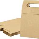 PATIKIL Kraft Paper Bags (3 x 5.3 x 7.5 Inch, Brown) (12Pcs) Stand Up Gift Bags with Handles, Suit for - Party Favor/Wedding/Bridal Shower/Festivals/Gift Packing