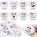 Zhanmai 32 Pcs Christmas Snowmen Stress Balls Bulk Small Snowball Face Toys Relief Squeeze Crafts for Winter Party Favors Xmas Stocking Stuffers Gift Goodie Bag Fillers Holiday Decorations (2.5 Inch)