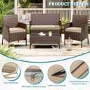 3 Pack of Outdoor Seat Cushion Replacement Set Suitable for 4 Pieces of Wicker Rattan Furniture Terrace Guest Set Sofa Chair (36x18x2, 18x18x2), Only Cover