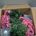 QIANYUN Artificial Geranium Bush  20 Inch Outdoor Potted Artificial Plant for Front Porch, UV Resistant Faux Flower Bush for Garden, Yard & Patio Decor (2 Pack) (Dark Pink)