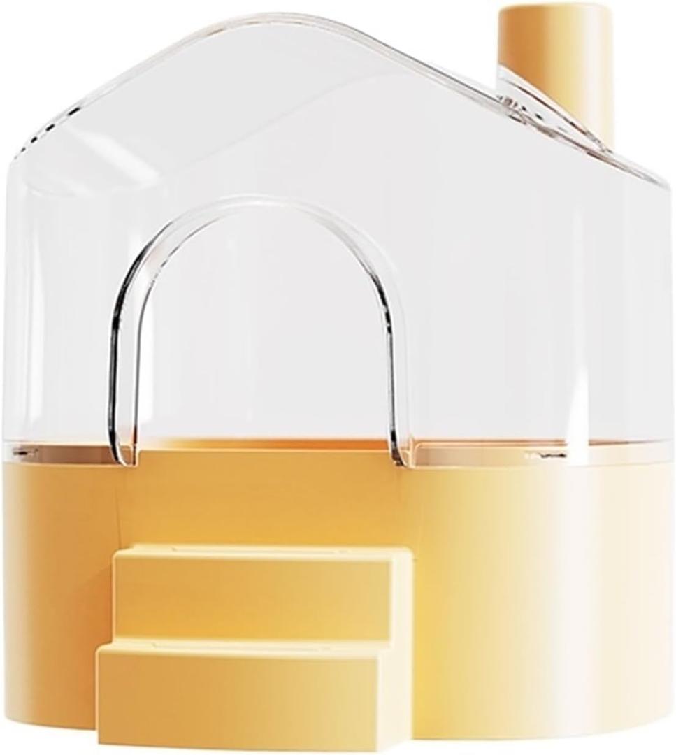 Creative Hamster Sand Bath Container with Built-in Stairs Transparent Chinchilla Dust Bath House Hamster Bathing Hamster Litter Box(Yellow) Creative Hamster Sand Bath Container with Built-in Stairs Transparent Chinchilla Dust Bath House Hamster Bathing Hamster Litter Box(Yellow)