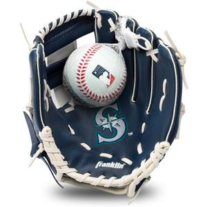 Franklin Sports MLB Youth Teeball Glove and Ball Set - Kids Baseball and Teeball - Perfect First Kids Glove - 9.5"
