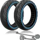 8.5x2.0 Solid Tire, 50/75-6.1 8 1/2x2 Replacement Tire, 8.5 Inch Scooter Tire Fit for Gotrax GXL V2 iScooter i9/ i8 isinwheel S9 pro, Abrasion and explosion-proof, Blue 2pcs