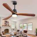 Mpayel Outdoor Ceiling Fan 52" Wooden Ceiling Fan with Lighting