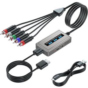 Bcrokory HDMI to Component Converter with Scaler Function, 1080P HDMI to YPbPr Converter Supports 1080i HD Input (Grey)