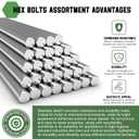 uxcell Hex Socket Bolts (5/16"-18x1), 304 Stainless Steel Hex Socket Drive Screw, Silver Tone, 20 Pcs