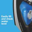 Hamilton Beach 2-in-1 Steam Iron for Clothes and Garment Steamer with 5 Temperature Settings, Nonstick Soleplate, 1200 Watts, 8 Cord, Black & Blue (14525F)