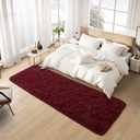 Soft Burgundy Red Runner Rugs for Bedroom Living Room, 2x6 Plush Fluffy Rug Carpets, Shag Furry Area Rugs for Nursery Kids Girls Boys Room Home Decor