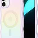 kate spade new york iPhone 16 Plus case - Compatible with MagSafe -Designer Phone Case - Wavy Opal Iridescent