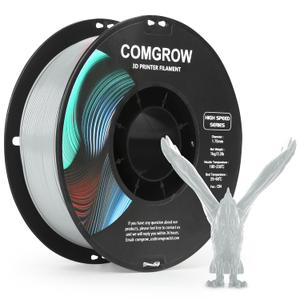 Comgrow Rapid PLA Filament 1.75mm, 30-600mm/s High Speed Printing, 3D Printer Filament High Speed PLA for Fast Printing 1KG Spool (2.2 LBS), Dimensional Accuracy +/- 0.02mm Grey