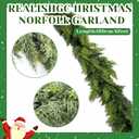 Norfolk Pine Garland, 6FT Green Cedar Realistic for Outdoor Mantle Tabletop Stairs Railing