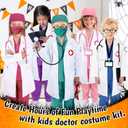 12 PCS Doctor Costume for Kids,Scrubs with Lab Coat/Nurse Costume Kids Set,Girls Boys Doctor Career Day Costumes, Size: 5-6 Years