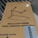 Vaunn Medical Pneumatic Adjustable Overbed Bedside Table With Wheels (Hospital and Home Use) (Walnut Brown)