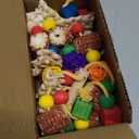 lovyoCoCo Parrot Toys Bird Toys Natural Corn Cob Bird chew Toys for Small and Medium-Sized Macaws,African Grey,Cockatoos,Amazon Parrots,Parakeet,Cockatiel,Sun Conure, Lovebird with Wooden Blocks