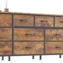 Huuger 70 Inch Dresser for Bedroom, TV Stand for 65, 75, 80 Inch TV, 13 Fabric Drawer Long Dresser, Large Entertainment Center for Bedroom, Wide Chest of Drawer with Storage, Rustic Brown